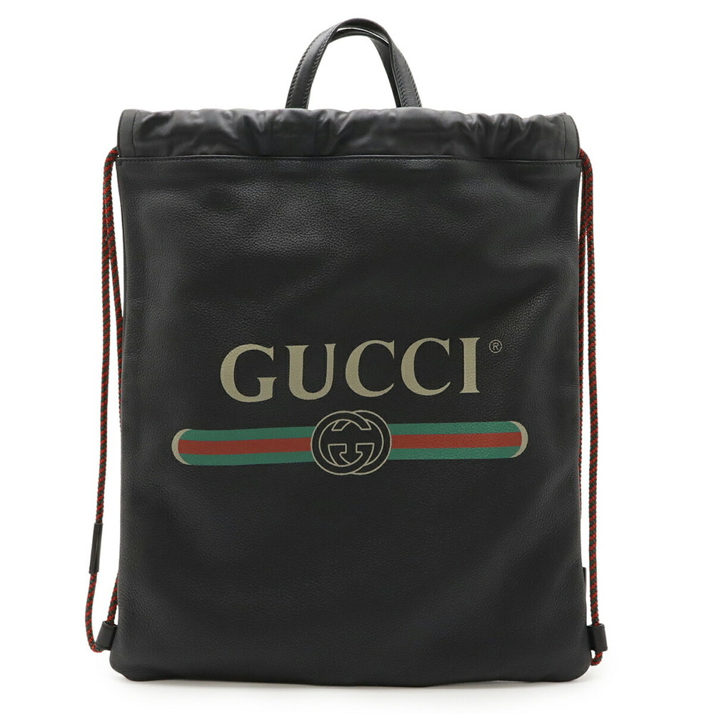 GUCCI Authentic Black Leather Backpack